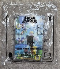 2018 MCDONALD'S HAPPY MEAL TOY SUPER MARIO DUAL WORLD MAZE GAME 8-NIB