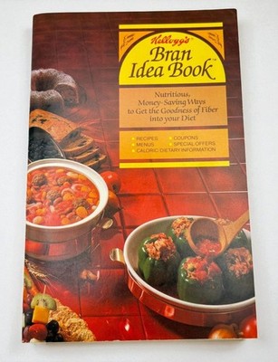 Kelloggs Bran Idea Cookbook Vintage 80s Recipes Fiber Nutrition Cooking Tips