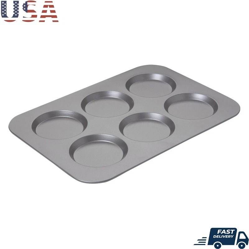 Professional Non Stick Muffin Top Pan 6 Cup Bakeware Easy Release Cookie Maker
