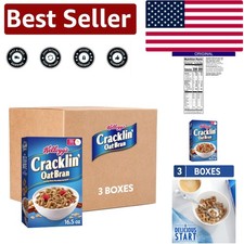 Cracklin' Oat Bran Cereal - High Fiber Family Breakfast, 3 Boxes - 49.5oz