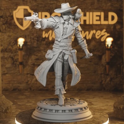 Arkham - Drow Vampire Gunsli D&D 3D Printed Resin Miniature Tabletop RPG Figure
