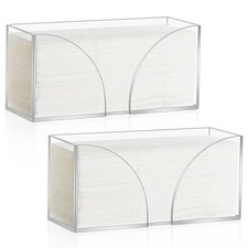 2PCS Towel Dispenser Countertop Acrylic Clear Towel Holder for Bathroom Folde...