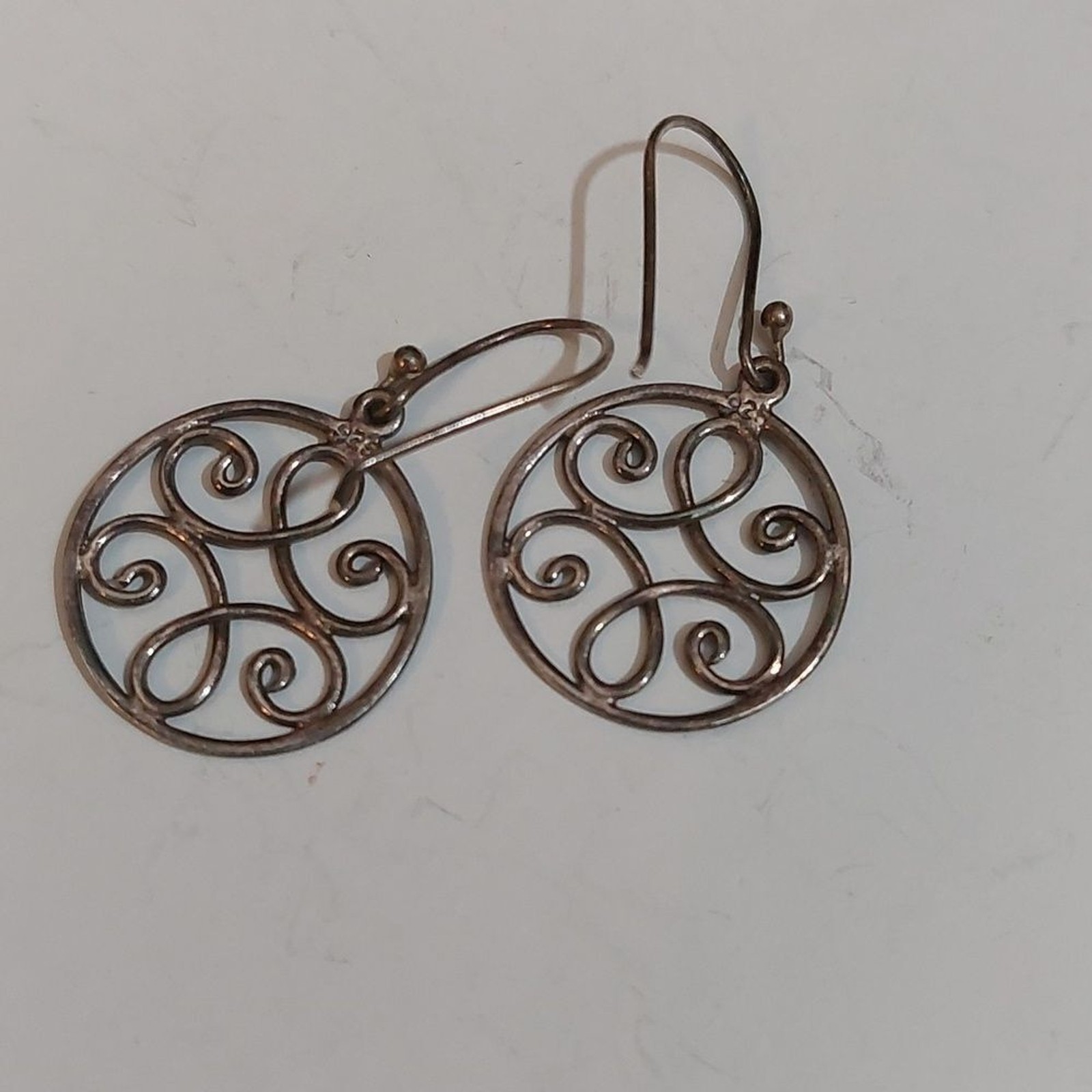 Solid Sterling Silver Celtic Scrolls Filigree Dan… - image 2