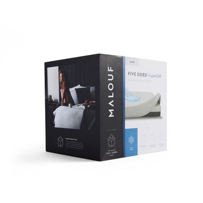 Malouf 5-Sided  + HyperChill Cooling Waterproof Mattress Protector (New, Queen)