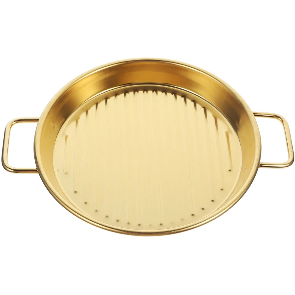 Serviertablett Mit Henkel Griffen Grill-Serviertablett Servierplatte Aus Metall - Bild 2 von 4