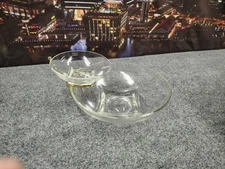 Vintage Hazel Ware MCM Large Clear Glass Chip and Dip Set