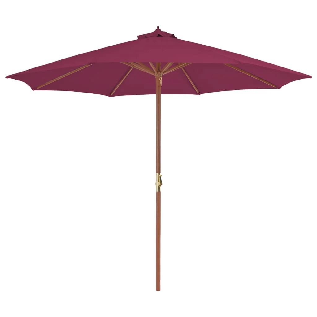 Parasol bois 300 cm de terrasse d'une élégance bordeaux exclusive