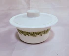Vintage Pyrex Spring Blossom Green Crazy Daisy Butter Tub Dish w/ Plastic Lid