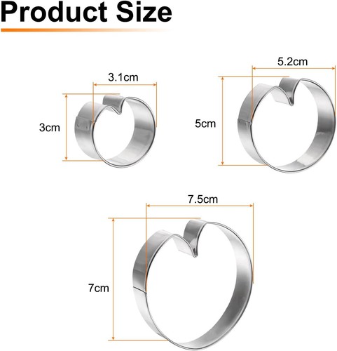 HARFINGTON 3pcs Lotus Leaf Cookie Cutter Set Assorted Sizes Stainless Steel... - Picture 2 of 6