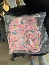 Lightweight Kids Preschool Backpack - Pink Dinosaur Design with Zipper Pockets