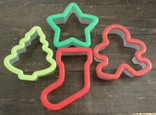 Comfort Grip Xmas Cookie Cutters Tree/Star/Stocking/Gingerbread Man