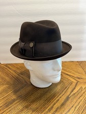 Vintage 1940s Stephen L Stetson Olympic Quality Carter Brown Fedora Hat Sz 6 7/8