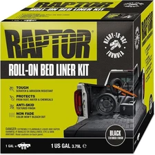 Raptor Roll-On Bed Liner Kit, Truck Liners, Long-Lasting Protection,Black, 1 Gal