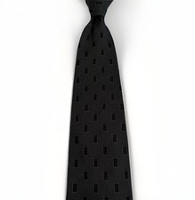 Stafford Vintage Tie Dark Gray w/ Black Accent Shapes Handmade Classic Designer