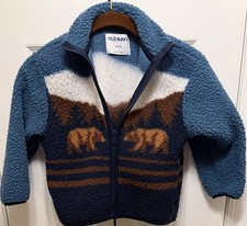 Old Navy Deep Blue,White,Brown w/Bears Zippered Light Jacket Long Sleeve Size XS