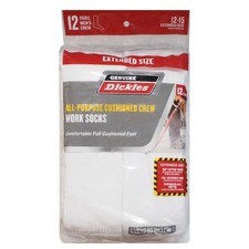 New Dickies Men's Work Crew Socks, 12 Pack