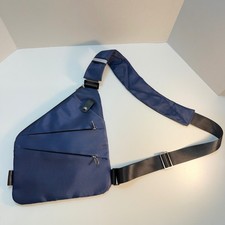 Wander Sling Bag Navy Blue Nylon Slim Crossbody Travel Chest Pack Anti-Theft