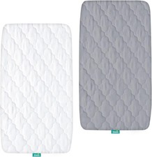 Bassinet Mattress Pad Cover Waterproof Quilted Protector Sheet 2 Pack 17''x33''