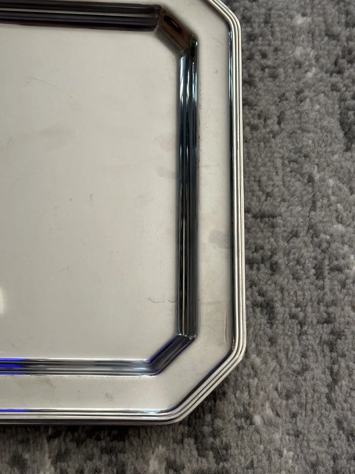 "Bandeja para servir vintage Sheffield inglesa 18/10 14,5 x 10,75""" Foto 4 de 4