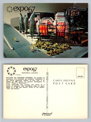 Montreal, QC-Quebec Canada, Expo 67 CNR Pavilion Time Motion Vintage Postcard