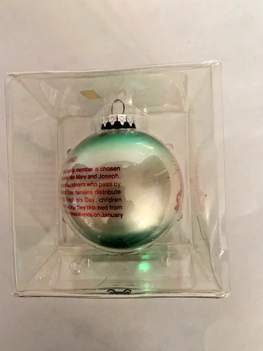 Bronners Christmas Customs of IRELAND Glass Ball Ornament NOLLAIG SHONA DHUIT