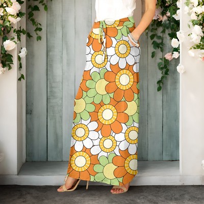 Bon Apple Tea Women's Drawstring Pocket Maxi Skirt