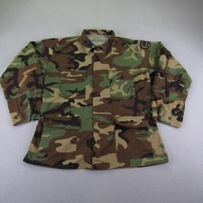 Vintage US Army Jacket Large Green Woodland Camo Hot Weather Combat Ripstop 90s
