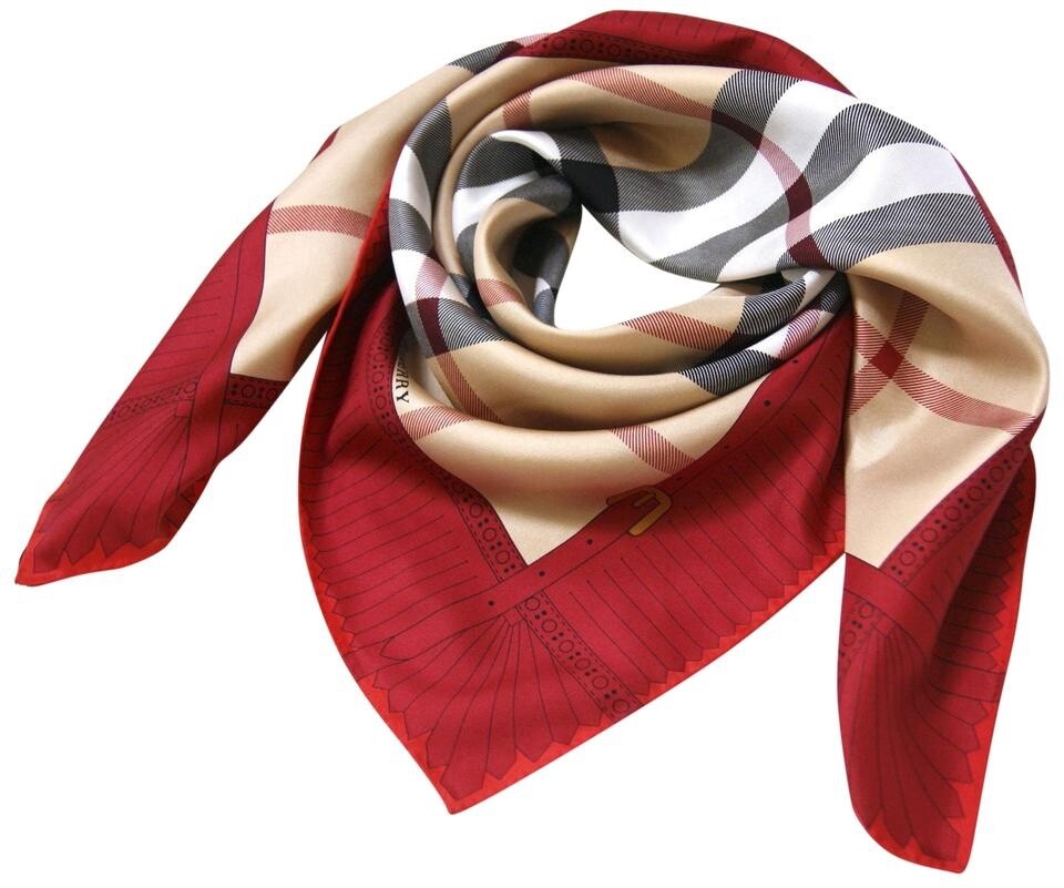 New Burberry Scarf Logo Classic Nova Check Red Border Beige New Burberry Scarf Logo Classic Nova Check Red Border Beige