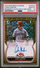 2023 Bowman Chrome Cade Hunter 1st Gold Mini Diamond Auto /50 PSA 10 MD710