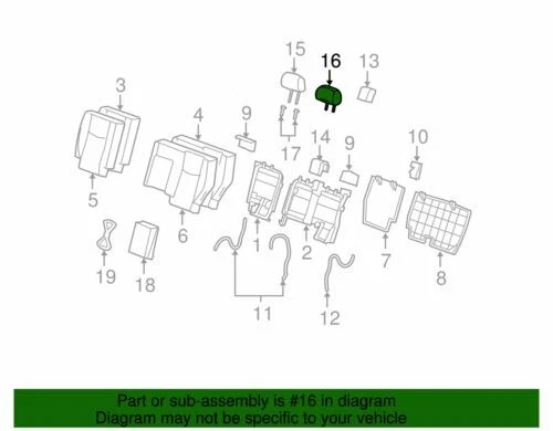 Genuine GM 2006-2009 Cadillac SRX Rear Seat Head Restraint Assembly 19122743 - Imagem 2 de 2