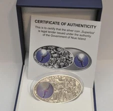 Superbia-Sea Bird 2013 Niue .999 Fine Silver, 5C Digital Color Printing on Glass