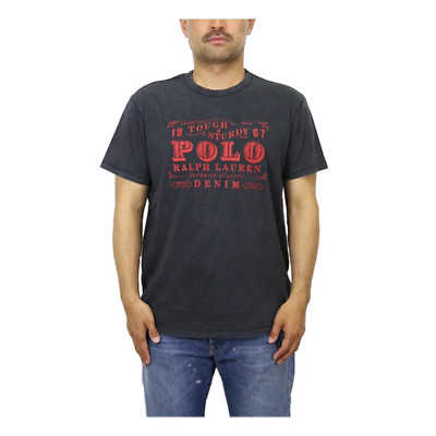 Polo Ralph Lauren Short Sleeve Crewneck Tee Graphic Print T-Shirt - Black Hthr -