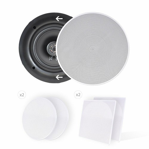 Pyle PDIC56 5.25'' In-Ceiling In-Wall 2-Way Flush Mount 150W Dual Stereo Speaker - Picture 3 of 4