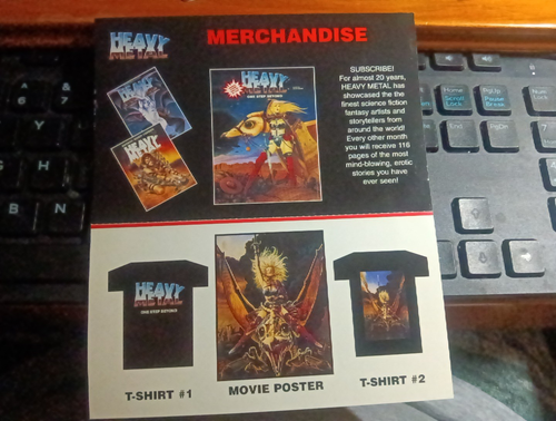 Heavy Metal The Movie VHS Includes merchandise for sale insert - Picture 3 of 3