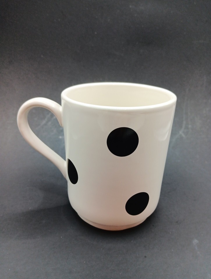 Kate Spade Lenox Coffee/Tea Mug Ceramic New York Black Polka Dot Cup 10