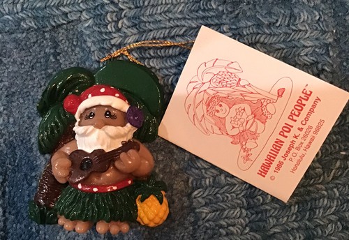 1986 Vintage Joseph K The Poi People Hawaiian Christmas Holiday Ornaments NWT - Picture 2 of 3