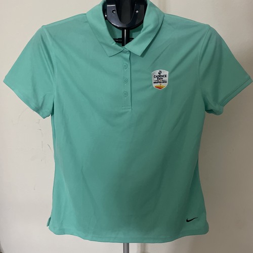 Nike DH2309-369 Dri-Fit Women’s Logo Aqua Golf Polo Shirt Size M PGA Golf