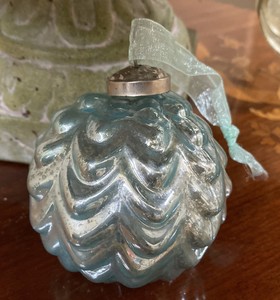 Green Beveled Mercury Glass Christmas Ornaments Kugel 3 Set6 Ebay