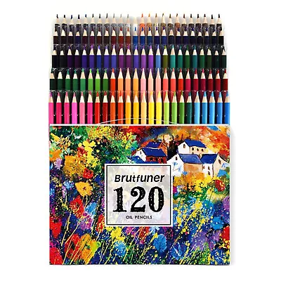 BRUTFUNER 120 PCS Oil Based Classic Color Pencils Drawing Set Artist Painting Gift
