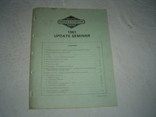 1981 Briggs & Stratton engine service training update seminar manual