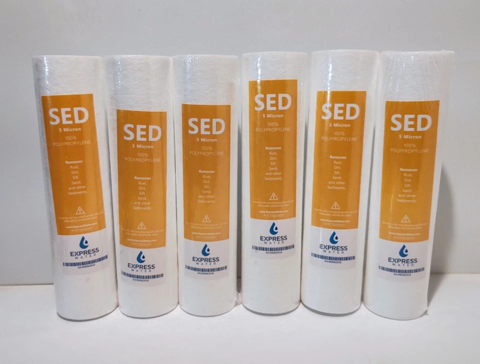Express Water Sediment Filter Replacement 5 Micron High Capacity 10 inch 6 Pack - Image 3 of 4