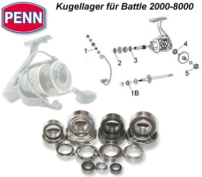 Penn - Battle/Sargus Serie - Ersatzteile - alle Kugellager - 1. Generation 