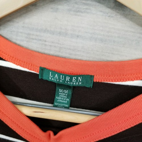 Abito a tubino in maglia LAUREN Ralph Lauren a righe marrone bianco arancione medio Cleveland - Foto 5 di 11
