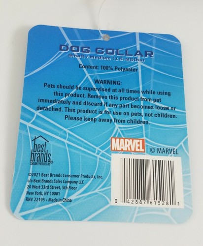 Spider Man theme Dog Collar For Small / Medium Dogs 15-35 pounds - Picture 3 of 3