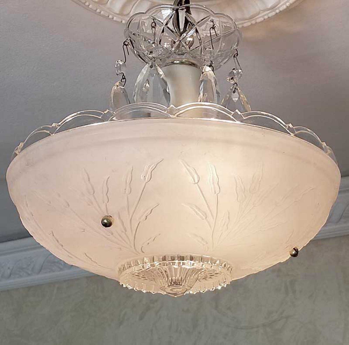 ヴィンテージライト Vtg/Antique 1940's-1960's Art Deco Mid-Century Semi-Flush