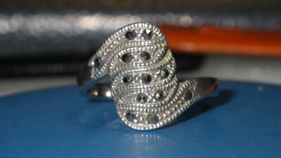 vintage marcasite sterling silver marked BJ 925 ring size