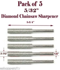 5 Pc 5/32" Diamond Chainsaw Sharpener Burr Stone Round File Fits 1453 4mm