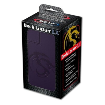 BCW Purple Leatherette Deck Locker LX holds 80 Collectible Gaming Cards plus Dic
