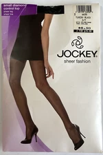 Jockey Sheer Fashion Pantyhose Tuxedo Black Sm Diamond Control Top Small/Tall