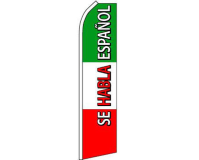 Se Habla Espanol #2 Spanish Speaking RWG Swooper Super Feather Advertising Flag
